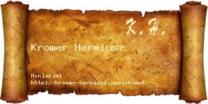 Kromer Hermiusz névjegykártya